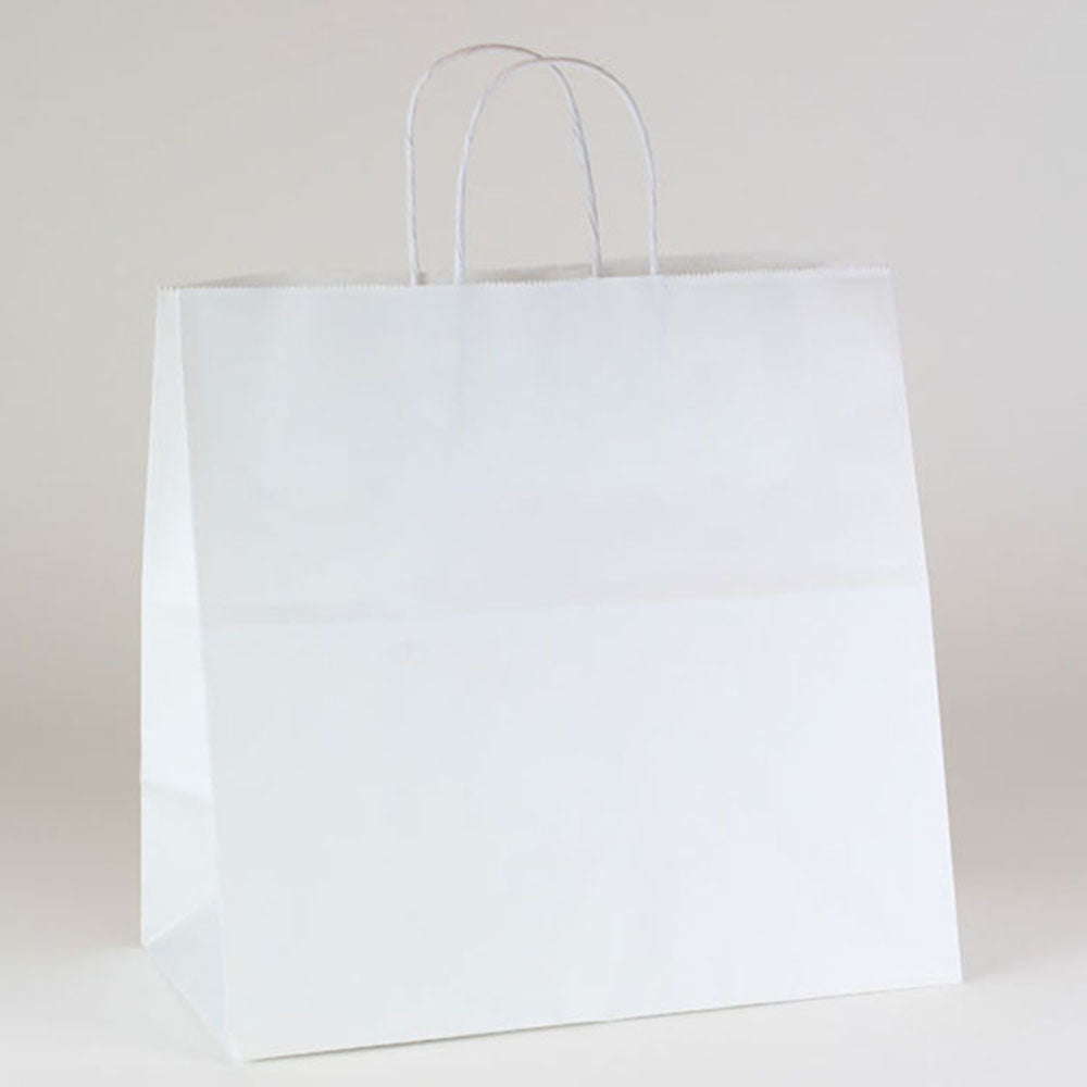 12x3x18 Recycled White Paper Merchandise Bags