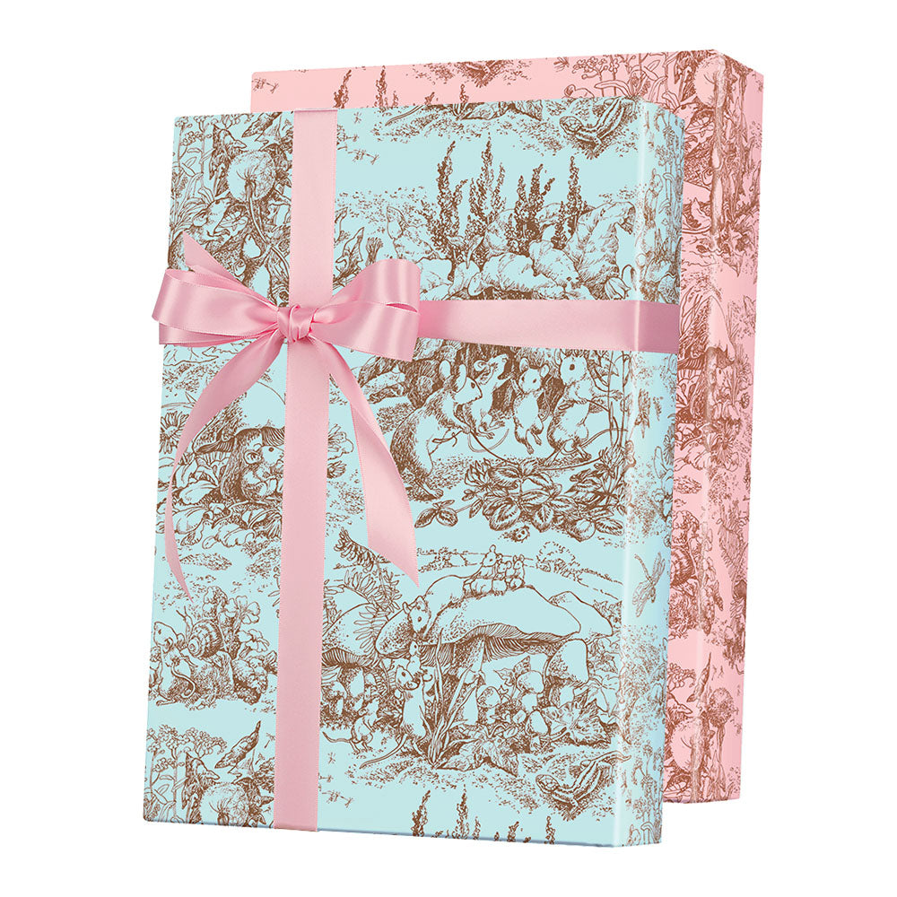 Soft Pink Chinoiserie Toile Gift Wrap Paper – Initial Offerings