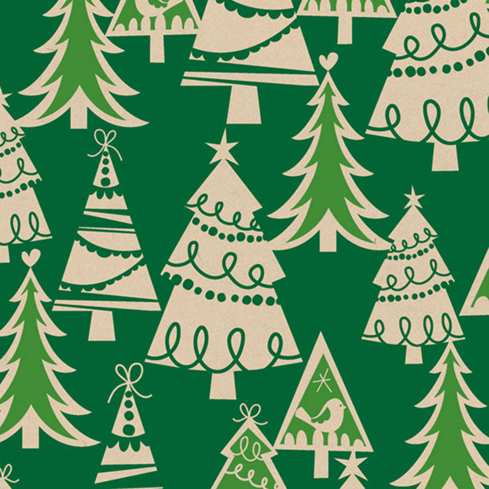 Dark Green Matte Christmas Tree Gift Wrap, Woodland Forest Green Wrapping  Paper, Eco Friendly Holiday Natural Green Christmas Wrapping Paper