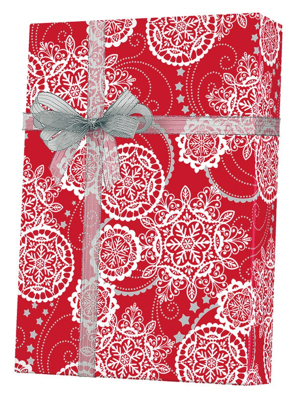 Christmas Mittens Red Pink Simple Pattern Wrap Wrapping Paper