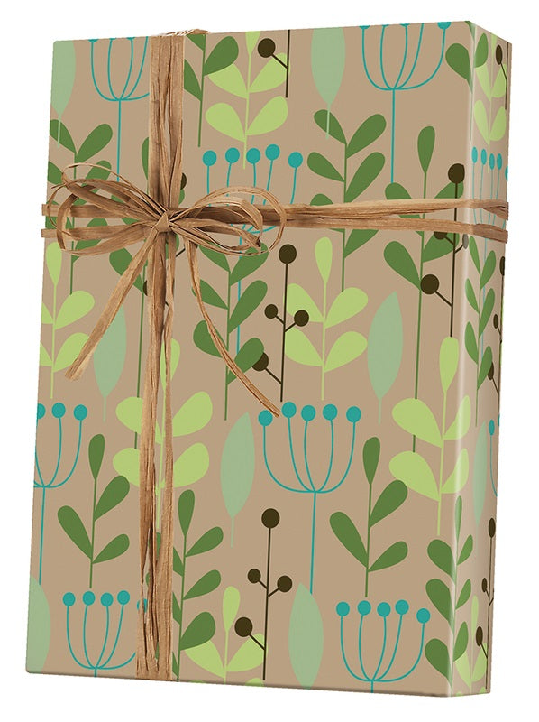 Leaves & Berries Kraft Wrapping Paper (36 Sq. ft.) | Innisbrook Wraps