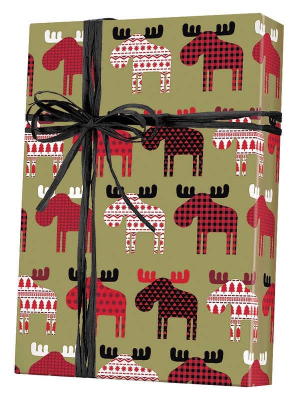 Country Winter Moose Wrapping Paper