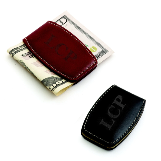 Personalized Leather Money Clip