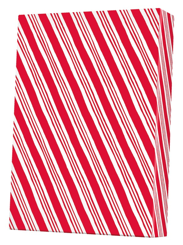 Red Ribbons & Canes Wrapping Paper (36 Sq. ft.) | Innisbrook Wraps