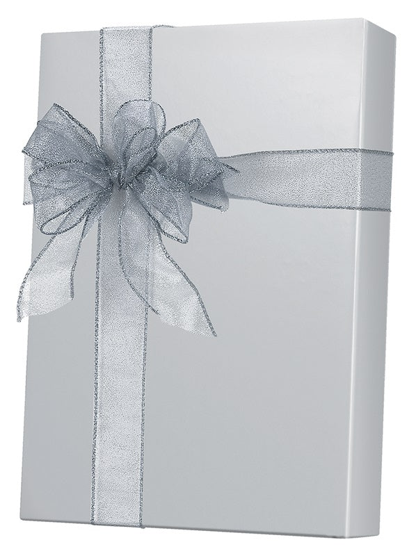 Pebble Gift Wrapping Paper in Silver with White Foil - 76.2 cm x 182.9 cm  Roll