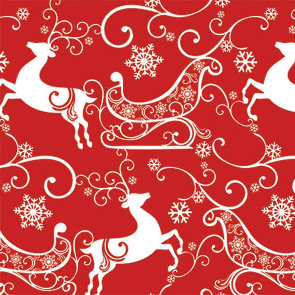 Red Ribbons & Canes Wrapping Paper (36 Sq. ft.) | Innisbrook Wraps