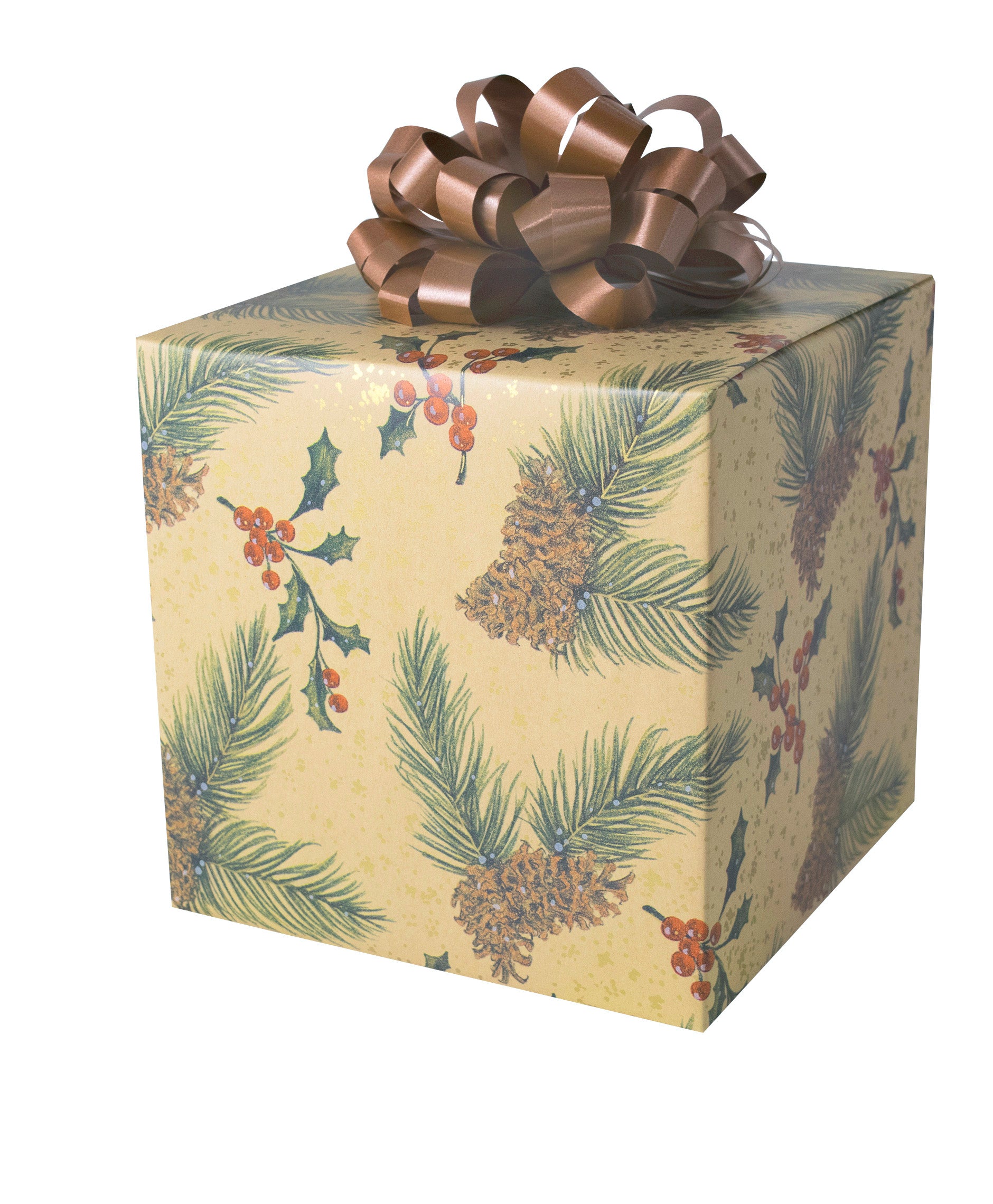 Elegant Christmas Gold Burgundy Kraft Wrapping Paper Sheets
